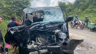 Sopir Pick Up Tewas Usai Tabrakan Dengan Truk di Desa Lingga