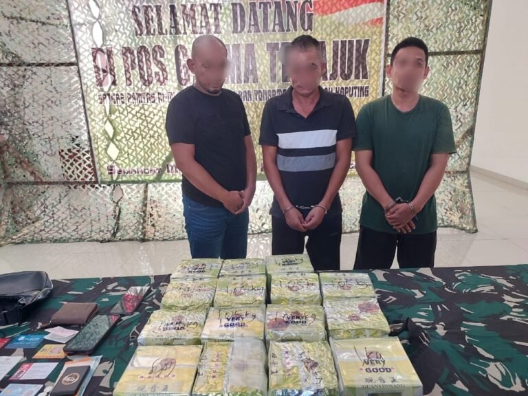 Satgas Yonarmed 16/TK Kembali Gagalkan Penyelundupan 15 Kg Narkoba di Perbatasan