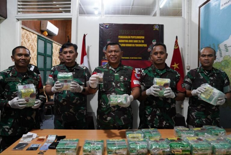 Danrem 121/ABW Ungkap Penangkapan Sabu 21 Kg
