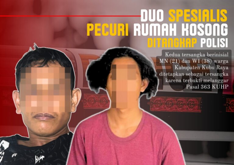 Jatanras Polres Kubu Raya Ringkus Dua Bandit Pembobol Rumah Kosong