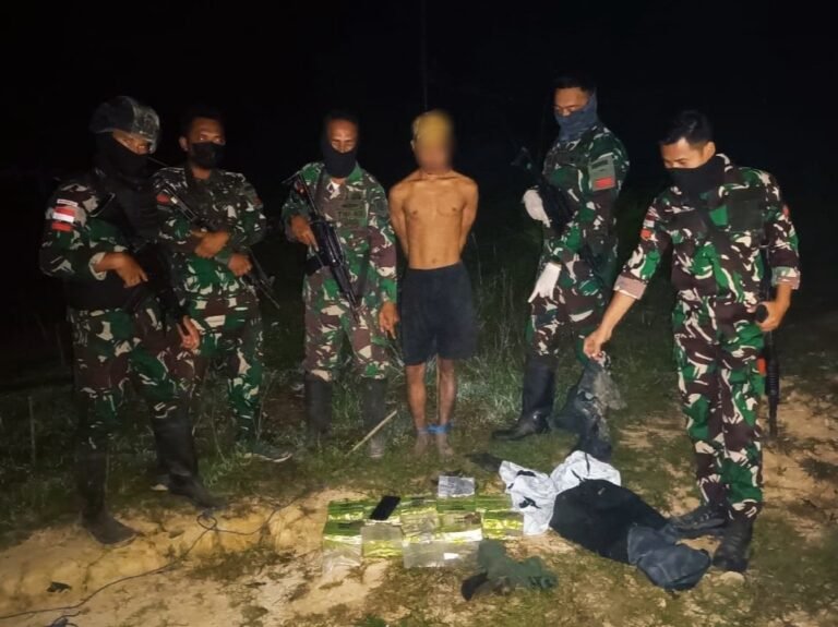 Penyelundupan Sabu 10 Kg Dalam Kemasan Teh Guanyinwang Digagalkan Satgas Pamtas Yonarmed