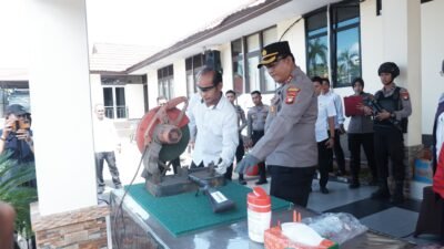 Belasan Senjata Api Rakitan Hasil Ops Pekat Dimusnahkan Polres Landak 