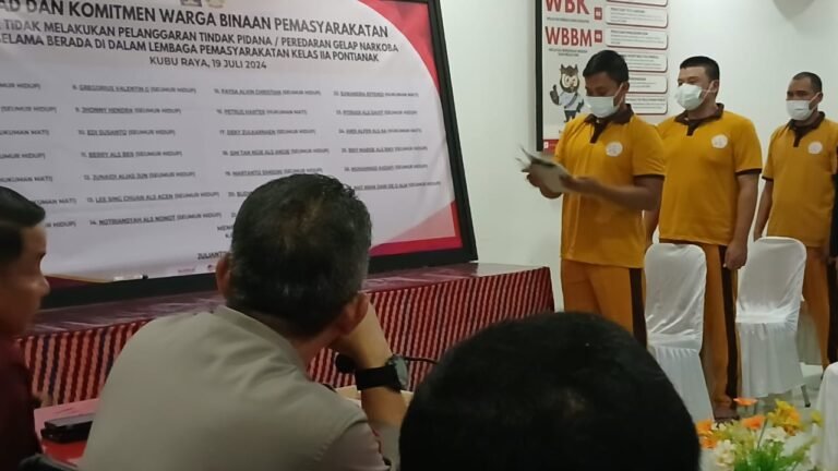 27 Narapidana Lapas Pontianak Mendadak Jadi Justice Collaborator Kasus Narkoba