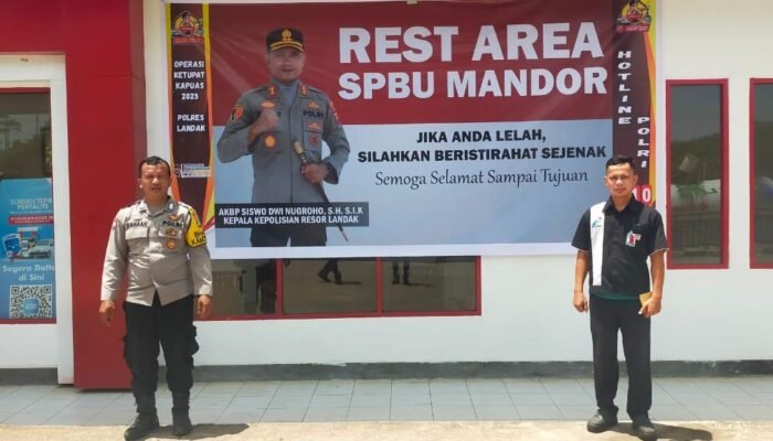 Polres Landak Kolaborasi dengan SPBU Sediakan Rest Area untuk Pemudik