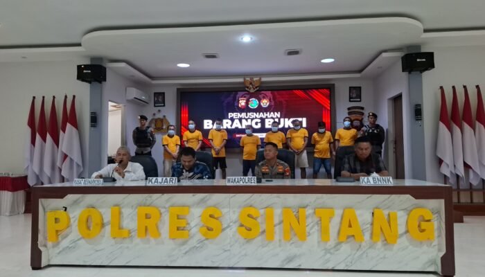 Polres Sintang Amankan 8 TSK Penyalahgunaan Narkotika