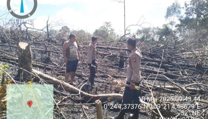 Personel Polsek Menjalin Datangi Titik Api dan Beri Imbauan pada Pemilik Lahan