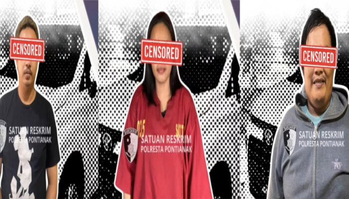 Nekat Gelapkan Mobil Sewaan Untuk Judi Slot dan Sabu, VV Seorang Wanita dan Dua Pria di Pontianak Ditangkap Polisi