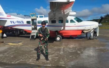 Ditengah Pegunungan Papua, Kopasgat Tegakkan Keamanan Bandara Aminggaru Ilaga