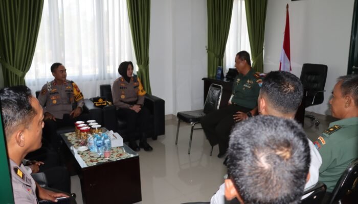Kapolres Baru Landak Kunjungi Mako Kodim 1210/Landak, Pererat Sinergi TNI-Polri Jaga Kamtibmas