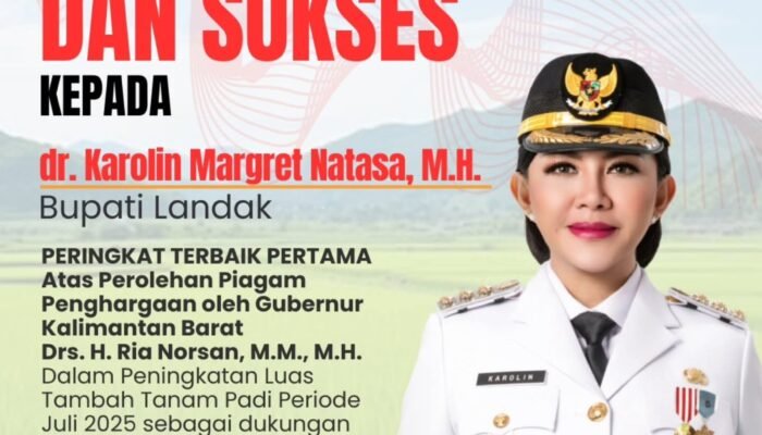 Momen HUT ke-80 RI Pemkab Landak Raih Penghargaan LTT Padi Tertinggi di Kalbar