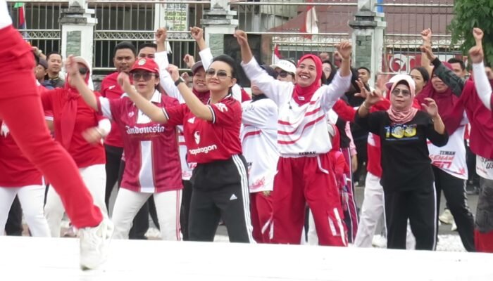 Semarakkan HUT ke-80 RI Pemkab Landak Laksanakan Senam Sehat Fasilitasi Olahraga ASN