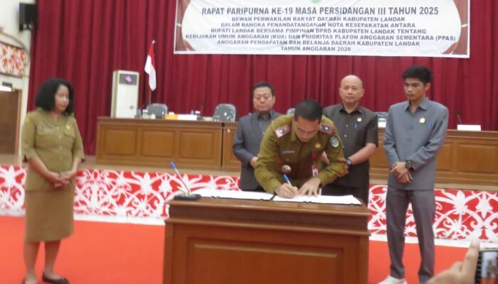Pemkab Landak dan DPRD Teken Nota Kesepakatan KUA-PPAS APBD 2026