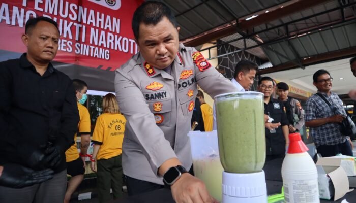 Ratusan Gram Narkotika Dimusnahkan Polres Sintang