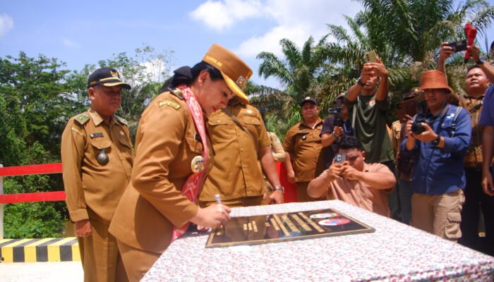 Bupati Karolin Resmikan Jembatan Dusun Seluang Danau Amboyo Selatan, Dukung Konektivitas dan Ekonomi