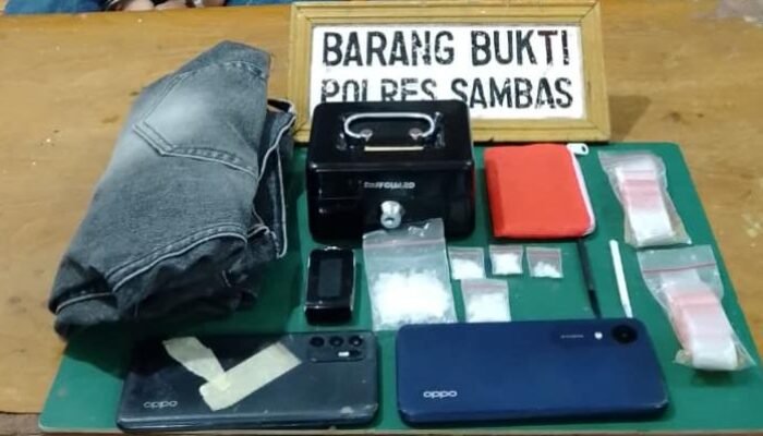 Polres Sambas Tangkap Dua Pengedar Sabu, 12 Gram Barang Bukti Diamankan