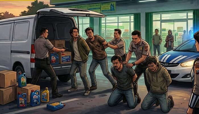 Sindikat Pencuri Oli Jawi Square Pontianak Dibekuk Saat COD, Polisi Ungkap Kerugian Capai Rp90 Juta