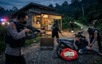 Polisi Bongkar Jaringan Narkoba Perbatasan Indonesia–Malaysia di Kalbar, Kurir 2 Kg Sabu Ditembak Saat Kabur