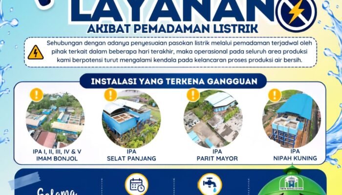 Listrik Padam Berhari-hari, Perumda Tirta Khatulistiwa: Distribusi Air Bersih Ikut Terdampak