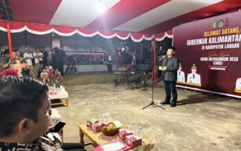 Gubernur Ria Norsan Bawa Pelayanan Gratis dan Pangan Murah ke Desa Serimbu