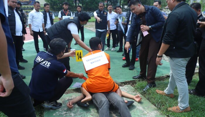 47 Adegan Diperagakan dalam Rekonstruksi Kasus Pembunuhan Ibu dan Anak di Kuala Behe